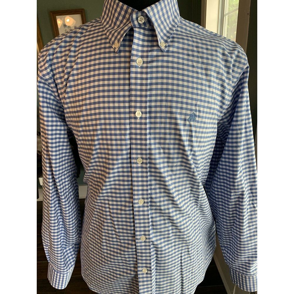 Brooks Brothers The Original Polo Long Sleeve Button Down Sz.L Blue/white